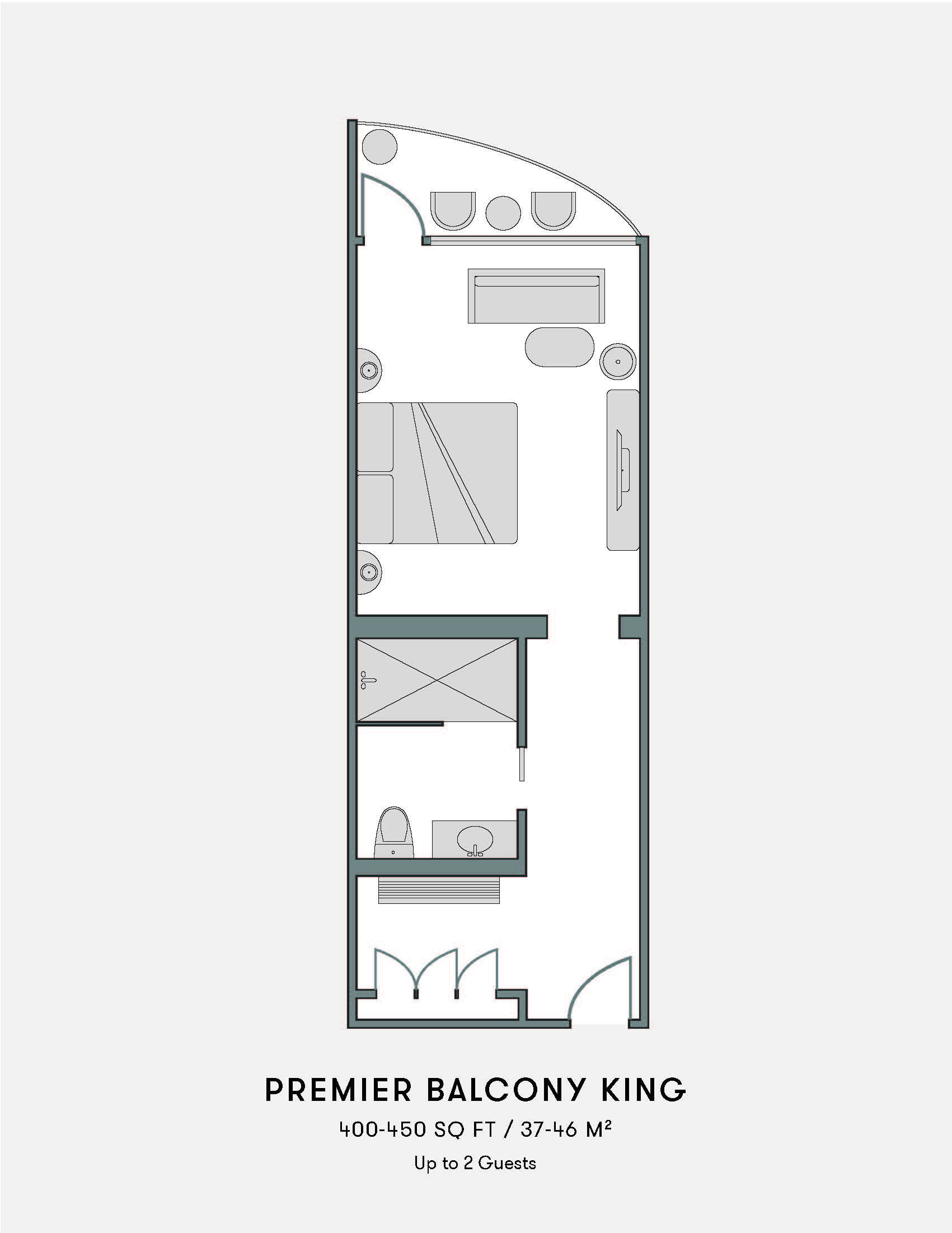 Premier balcony king floor plan