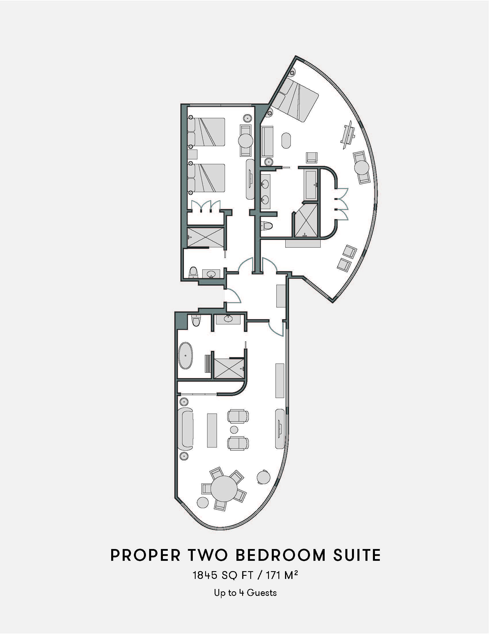 Proper Two Bedroom Suite floor plan